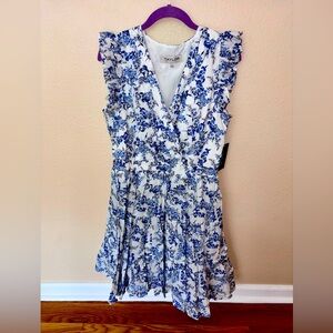 Taylor Blue and White Floral Dress